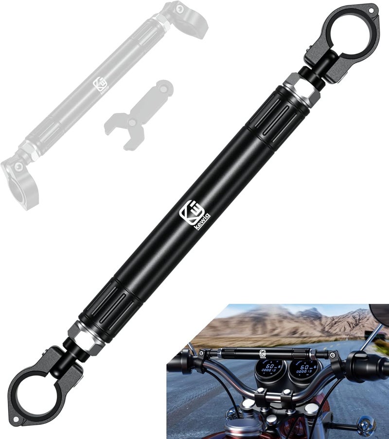 BRCOVAN Aluminum Alloy Cross Bar for Motorcycle, Length Adjustable Design Handlebar Extender Extension, Motorcycle Balance Bar Reinforce Lever Compatible with Handlebar 22mm in Diameter - Image 1